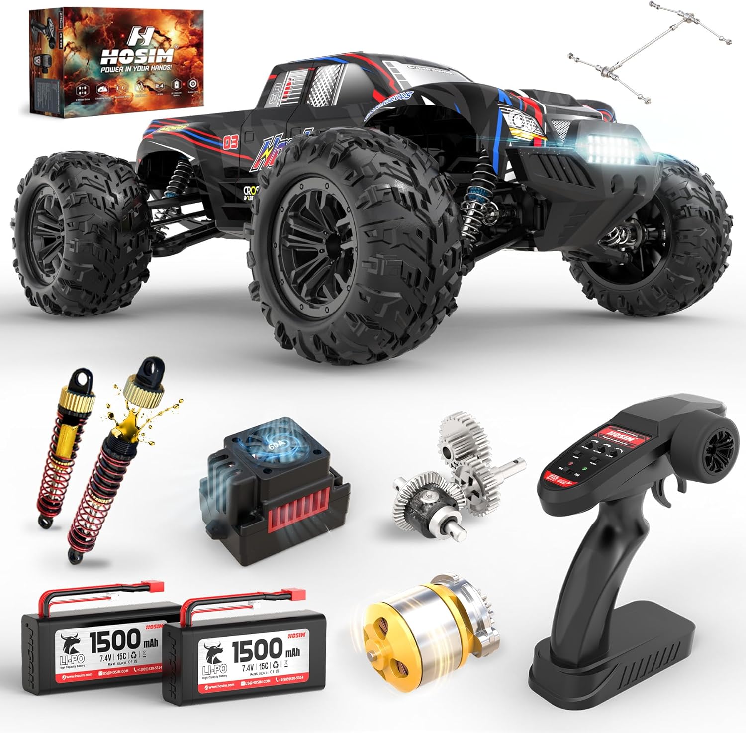 Rc Hobby Grade Truck - Camioneta Monstruo RC sin Escobillas 1:10,